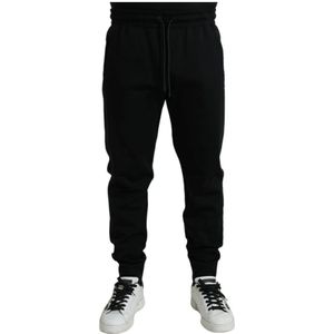 Dolce & Gabbana, Heren, Broeken, Zwart, Maat: 3XL Katoen,
