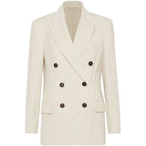 Brunello Cucinelli, Dames, Jassen, Beige, Maat: S Corduroy,