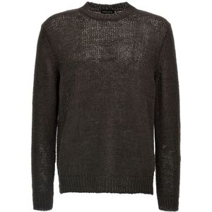 Roberto Collina, Heren, Truien, Bruin, Maat: 2XL Katoen,