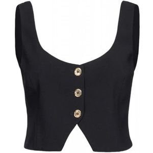 Pinko, Dames, Jassen, Zwart, Maat: XL Leer,