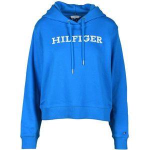 Tommy Hilfiger, Dames, Sweatshirts & Hoodies, Blauw, Maat: XS Katoen,