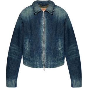 Diesel, Dames, Jassen, Blauw, Maat: XL Denim,