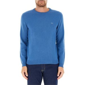 Sun68, Heren, Truien, Blauw, Maat: S Wol,
