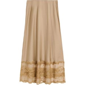By Malene Birger, Dames, Rokken, Beige, Maat: L Satijn,
