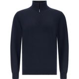 Boggi Milano - Trui - Navy - Halve Rits - Lange Mouw - Normale Pasvorm