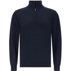 Boggi Milano - Trui - Navy - Halve Rits - Lange Mouw - Normale Pasvorm