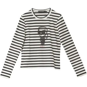 Karl Lagerfeld, Dames, Tops, Zwart, Maat: XL Katoen,