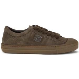Fendi - Domino - Leren Low-Top Sneakers - Bruin