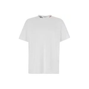 Dsquared2 Logo Kraag Wit Katoenen T-shirt , White , Heren , Maat: XL