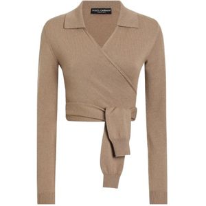 Dolce & Gabbana, Dames, Truien, Bruin, Maat: XS