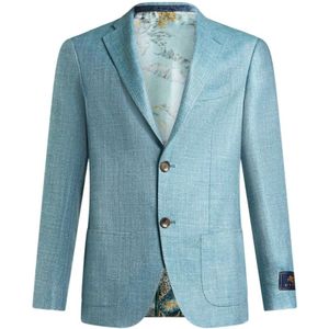 Etro, Heren, Jassen, Blauw, Maat: 3XL Wol,