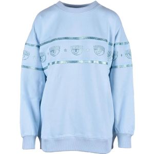Chiara Ferragni Collection, Dames, Sweatshirts & Hoodies, Blauw, Maat: XS Katoen,