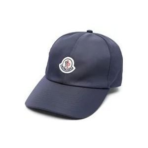 Moncler Navy Blue Appliqué Logo Baseball Cap , Blue , unisex , Maat: ONE Size