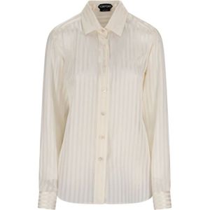 Tom Ford, Dames, Blouses & Shirts, Wit, Maat: 2XS Zijde,