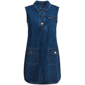 Self Portrait, Dames, Jurken, Blauw, Maat: M Denim,