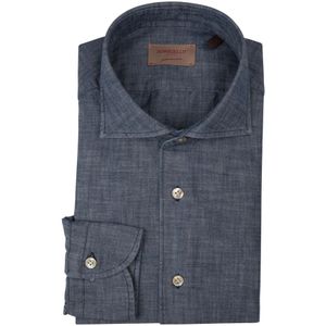 Borriello Napoli, Heren, Overhemden, Blauw, Maat: 5XL Katoen,