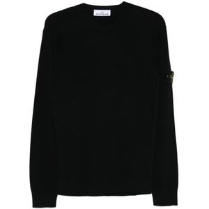 Stone Island, Heren, Truien, Zwart, Maat: L Wol,