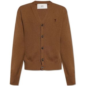 Ami Paris, Heren, Truien, Bruin, Maat: 2XS Kasjmier,