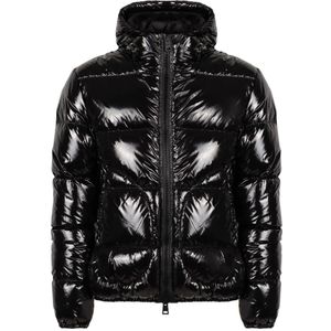 Herno, Heren, Jassen, Zwart, Maat: 2XL Polyamide,