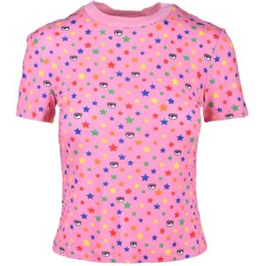 Chiara Ferragni Collection, Dames, Tops, Roze, Maat: XS Viscose,