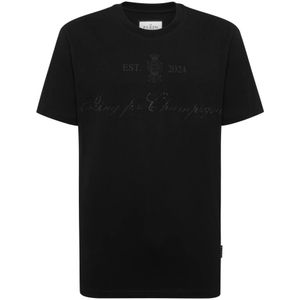 Philipp Plein, Heren, Tops, Zwart, Maat: S Katoen,