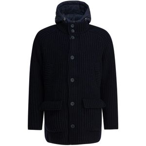 Herno, Heren, Truien, Blauw, Maat: XL Wol,