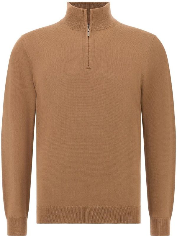 Boggi Milano - Trui - Mokka - Effen - Lange Mouw