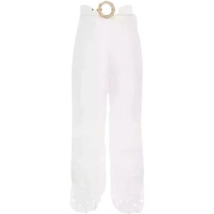 Zimmermann, Dames, Broeken, Wit, Maat: M Linnen,