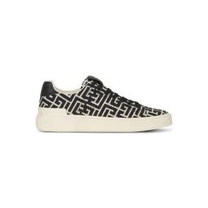 Balmain B-Court trainers met jacquard monogram , Black , Dames , Maat: 40 EU