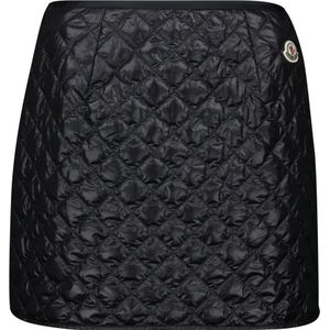 Moncler Zwarte Gewatteerde Mini Rok , Black , Dames , Maat: 2XS