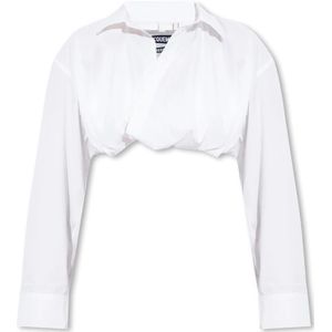 Jacquemus, Dames, Blouses & Shirts, Wit, Maat: M Katoen,