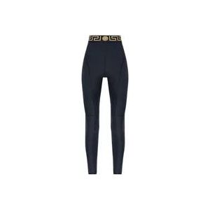 Versace Gepatroonnde leggings , Black , Dames , Maat: 2XS