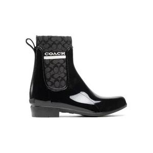 Coach Zwarte Rubber Wellington Laarzen , Black , Dames , Maat: 40 1/2 EU