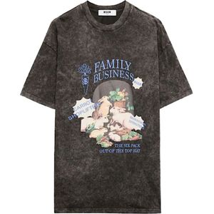 Msgm, Heren, Tops, Grijs, Maat: S Katoen,