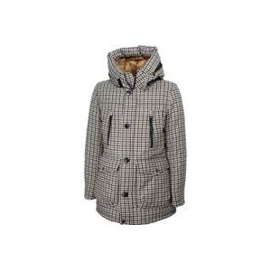 Woolrich Heren Wool Artic Parka Cfwwoou867Mrut3650 Cream Check , Multicolor , Heren , Maat: S