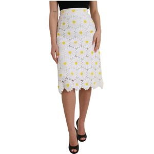 Dolce & Gabbana, Dames, Rokken, Wit, Maat: 2XS Katoen,