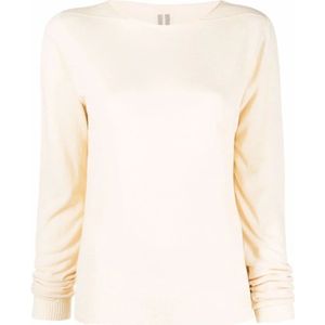 Rick Owens, Dames, Sweatshirts & Hoodies, Beige, Maat: M Katoen,