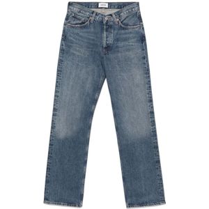 Agolde - Hoge Taille Relaxed Rechte Pijp Jeans - Blauw - Dames