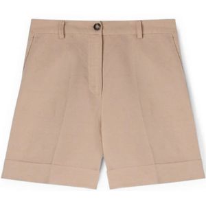 Motivi, Dames, Korte broeken, Beige, Maat: 2XS Linnen,