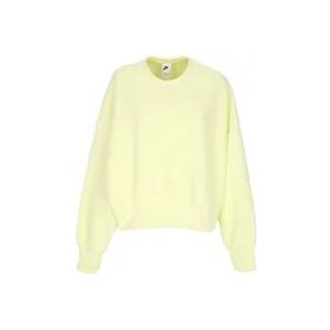 Nike Luminous Groen Plush Crop Sweatshirt , Yellow , Dames , Maat: L