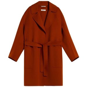 Max Mara, Dames, Mantels, Rood, Maat: L Wol,