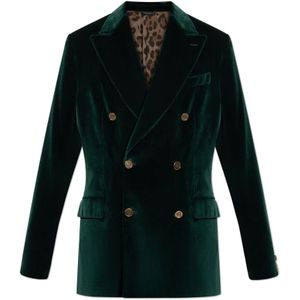 Dolce & Gabbana, Heren, Jassen, Groen, Maat: M Leer,