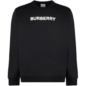 Burberry Katoenen Crew-Neck Sweatshirt , Black , Heren , Maat: L