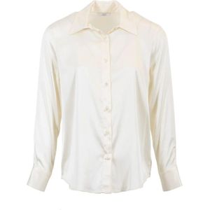 Peserico, Dames, Blouses & Shirts, Beige, Maat: S Zijde,