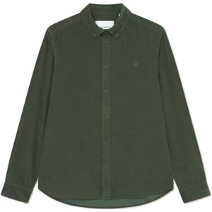 Les Deux, Heren, Overhemden, Groen, Maat: M Corduroy,