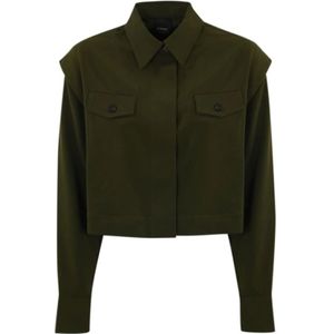 Pinko, Dames, Blouses & Shirts, Groen, Maat: S Viscose,