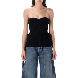 Jean Paul Gaultier, Dames, Tops, Zwart, Maat: M Wol,