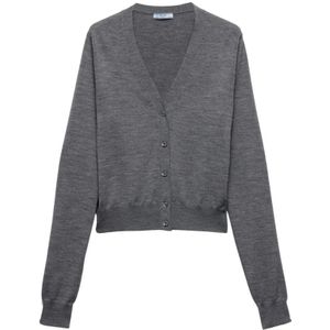 Prada, Dames, Truien, Grijs, Maat: S