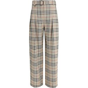 Burberry, Dames, Broeken, Beige, Maat: S Zijde,