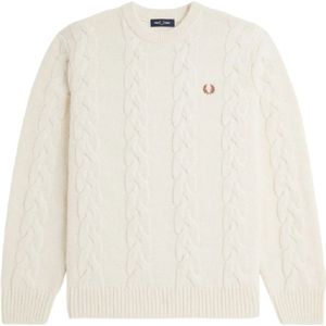 Fred Perry - Gebreide Trui - Ecru - Lamswol - Kabelgebreid Design